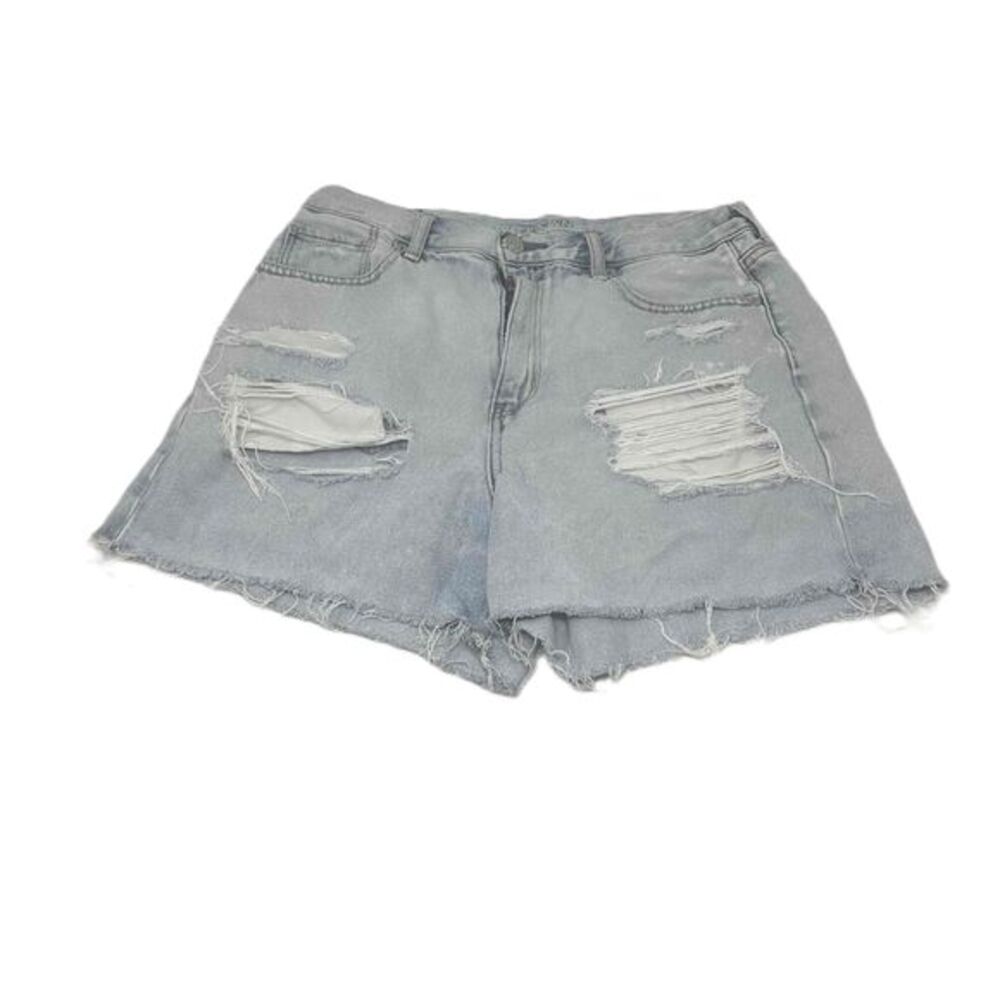 American Eagle Shorts Womens Size 8 Blue Denim Distressed Frayed Hem